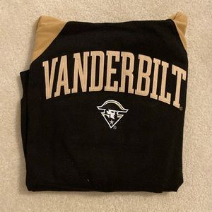 Vanderbilt University hooded sweatshirt with front pouch pocket.